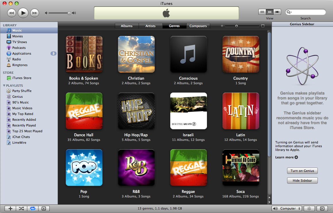 iTunes 8 Music Library Grid (2008)